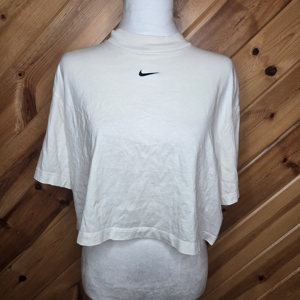 Nike White Mock Neck T-Shirt